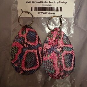 Vivid Mermaid Scales Teardrop Earrings - Pink Multicolor